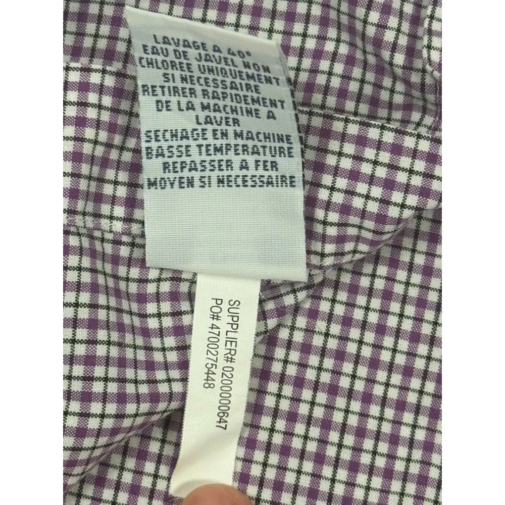 Polo Ralph Lauren Shirt Mens 16-41 Purple‎ Check Long Sleeve Button Up Cotton - Picture 10 of 10